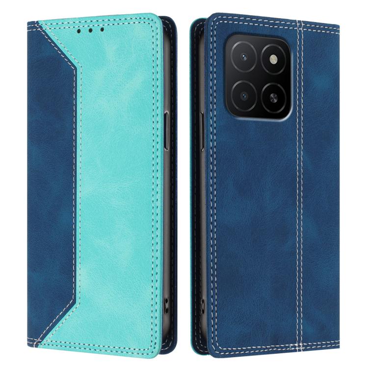 For Honor X5b / X5b Plus Skin Feel Two-tone RFID Blocking Vegan Leather Phone Case