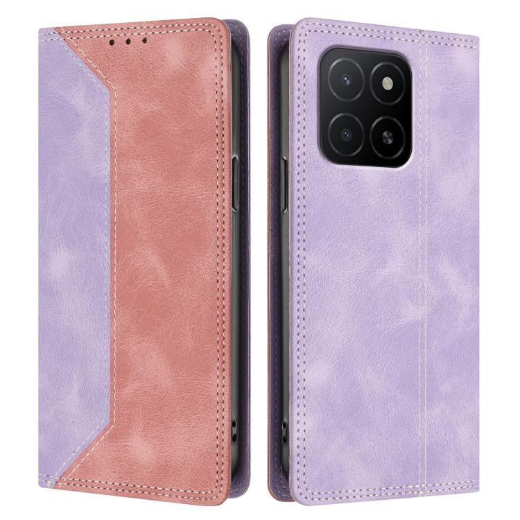 For Honor X5b / X5b Plus Skin Feel Two-tone RFID Blocking Vegan Leather Phone Case