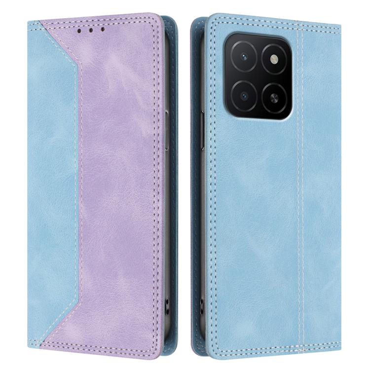 For Honor X5b / X5b Plus Skin Feel Two-tone RFID Blocking Vegan Leather Phone Case