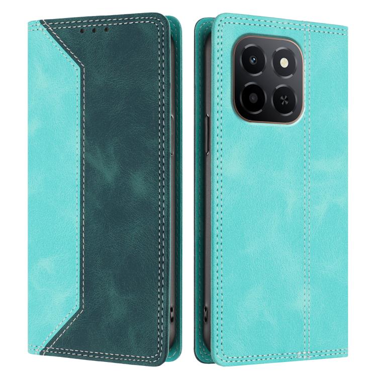 For Honor X6c Skin Feel Two-tone RFID Blocking Vegan Leather Phone Case