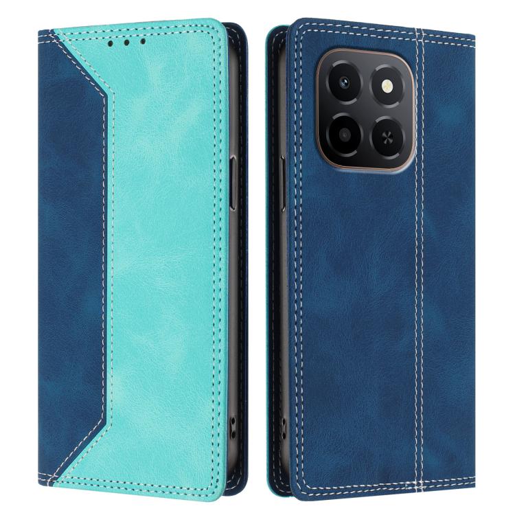 For Honor X6c Skin Feel Two-tone RFID Blocking Vegan Leather Phone Case