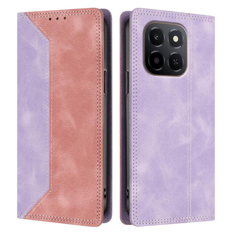 For Honor X6c Skin Feel Two-tone RFID Blocking Vegan Leather Phone Case