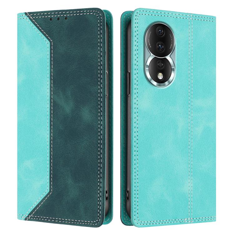 For Honor 80 Skin Feel Two-tone RFID Blocking Vegan Leather Phone Case