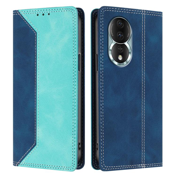 For Honor 80 Skin Feel Two-tone RFID Blocking Vegan Leather Phone Case