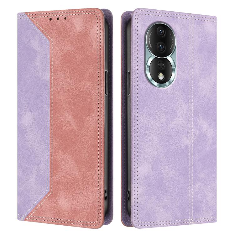 For Honor 80 Skin Feel Two-tone RFID Blocking Vegan Leather Phone Case