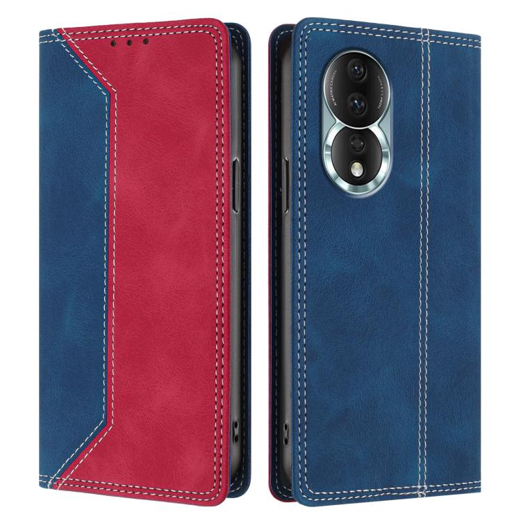 For Honor 80 Skin Feel Two-tone RFID Blocking Vegan Leather Phone Case