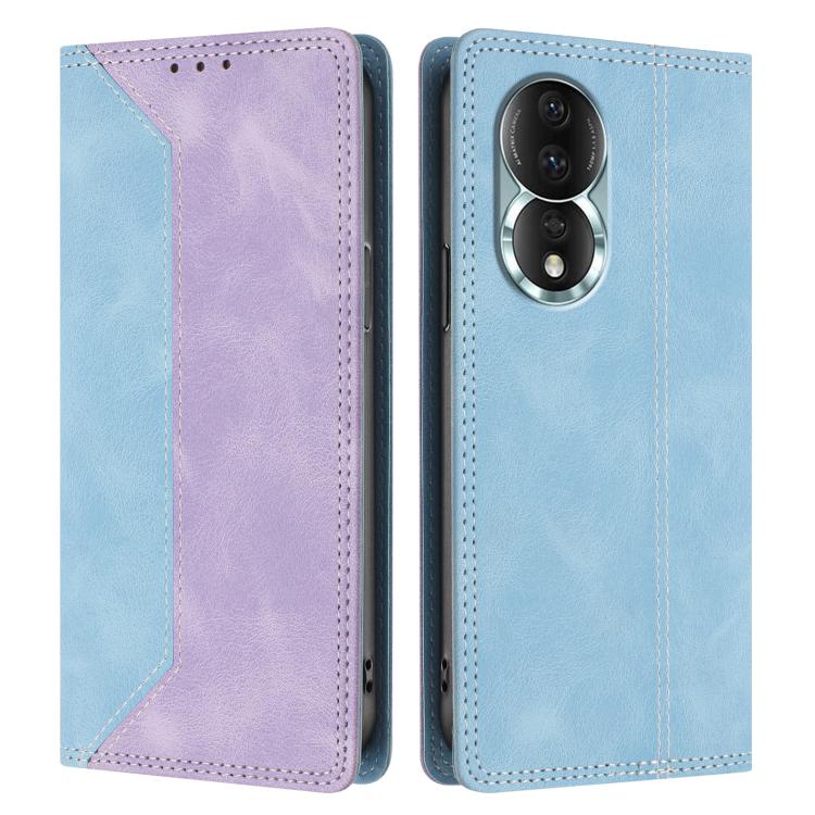 For Honor 80 Skin Feel Two-tone RFID Blocking Vegan Leather Phone Case