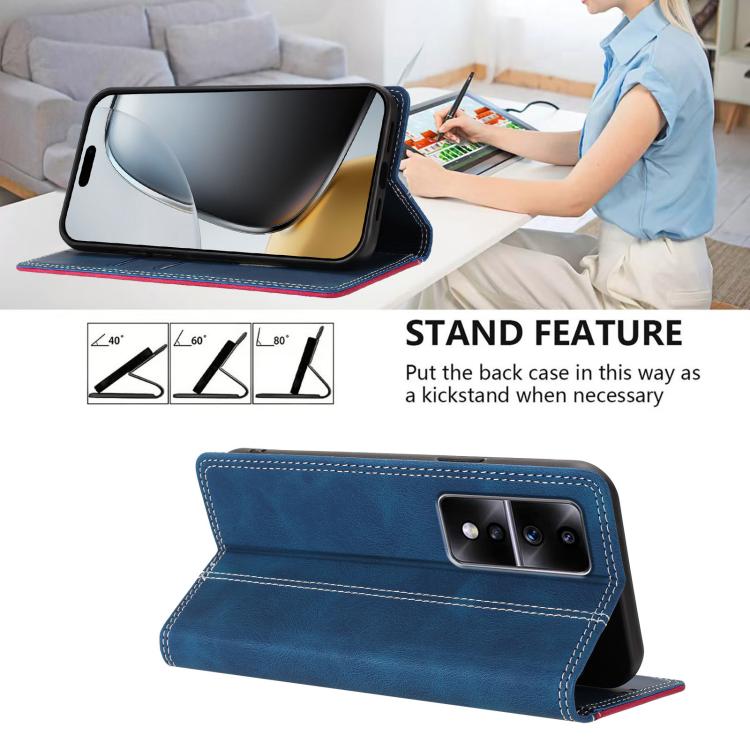 For Honor 80 GT Skin Feel Two-tone RFID Blocking Vegan Leather Phone Case