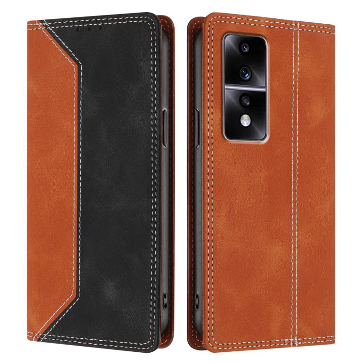 For Honor 80 GT Skin Feel Two-tone RFID Blocking Vegan Leather Phone Case