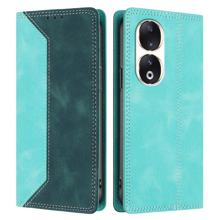 For Honor 90 Skin Feel Two-tone RFID Blocking Vegan Leather Phone Case