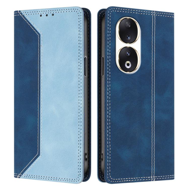 For Honor 90 Skin Feel Two-tone RFID Blocking Vegan Leather Phone Case