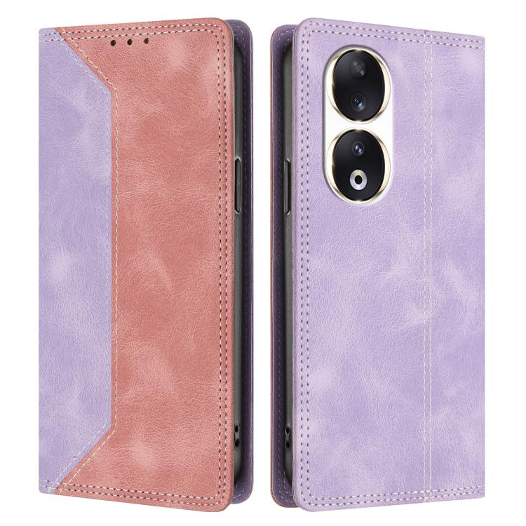 For Honor 90 Skin Feel Two-tone RFID Blocking Vegan Leather Phone Case