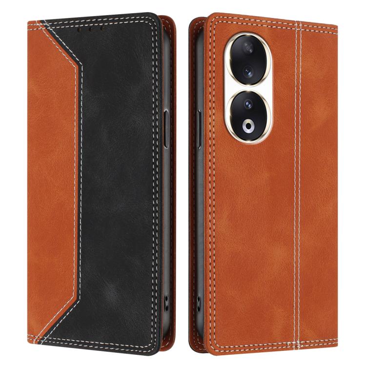 For Honor 90 Skin Feel Two-tone RFID Blocking Vegan Leather Phone Case