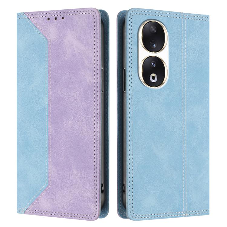 For Honor 90 Skin Feel Two-tone RFID Blocking Vegan Leather Phone Case