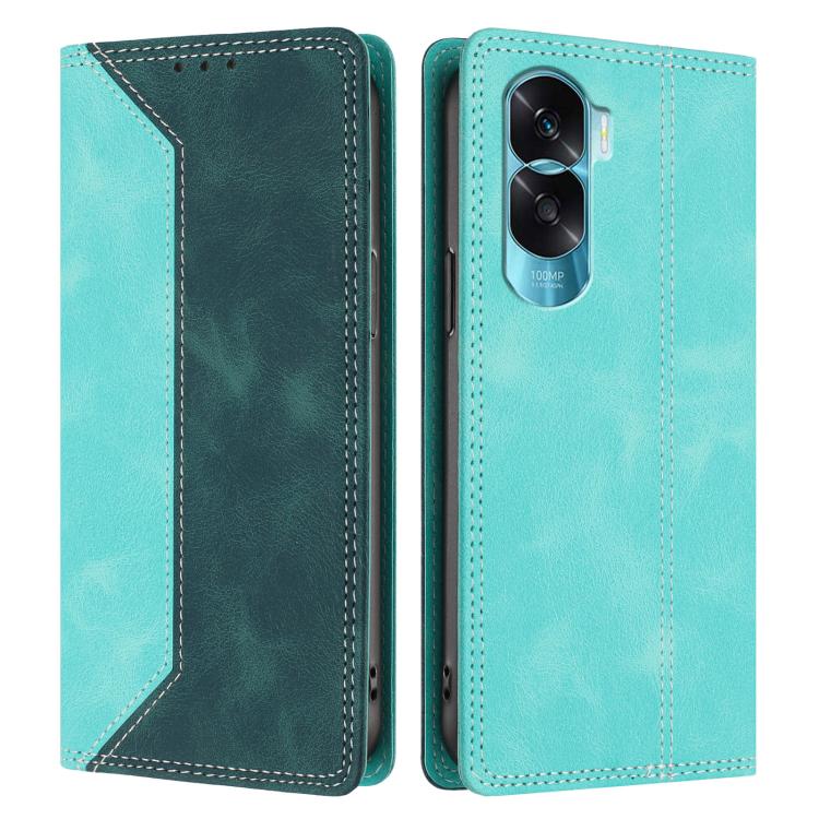 For Honor 90 Lite Skin Feel Two-tone RFID Blocking Vegan Leather Phone Case