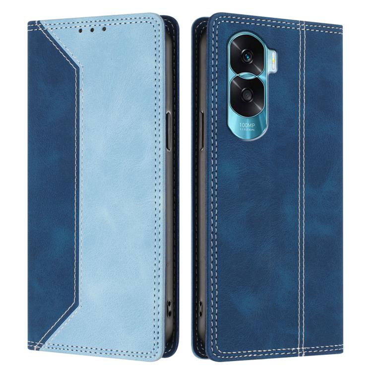 For Honor 90 Lite Skin Feel Two-tone RFID Blocking Vegan Leather Phone Case