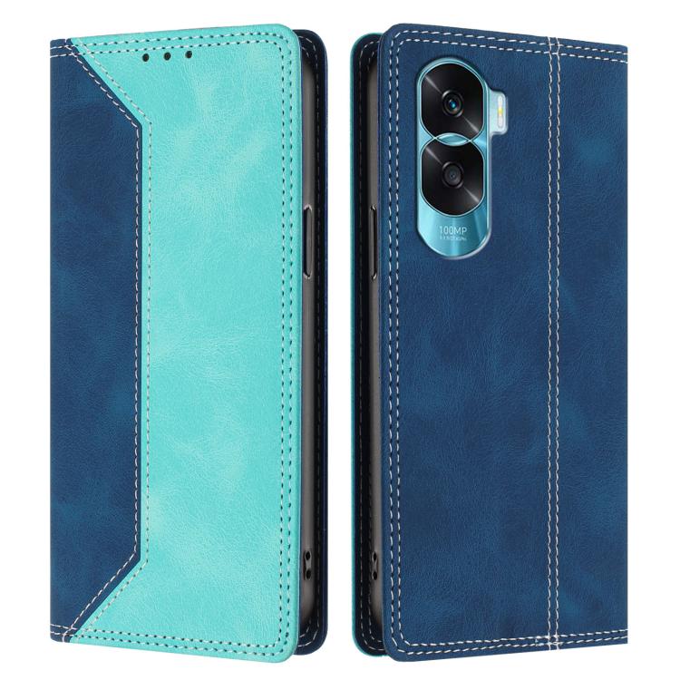 For Honor 90 Lite Skin Feel Two-tone RFID Blocking Vegan Leather Phone Case