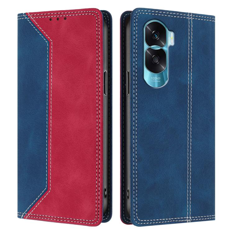 For Honor 90 Lite Skin Feel Two-tone RFID Blocking Vegan Leather Phone Case