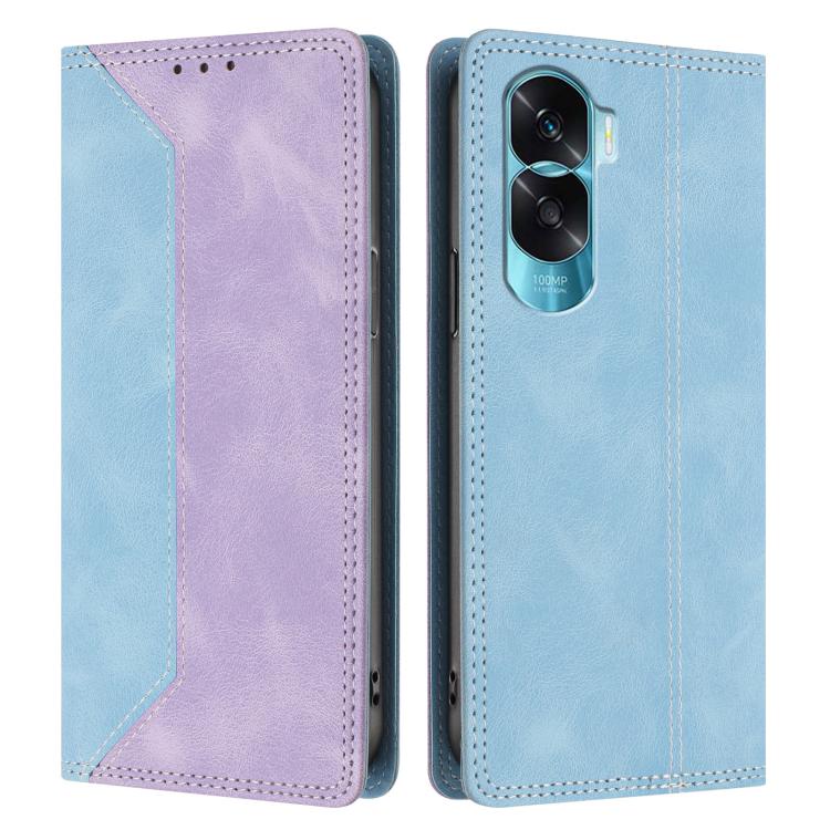 For Honor 90 Lite Skin Feel Two-tone RFID Blocking Vegan Leather Phone Case