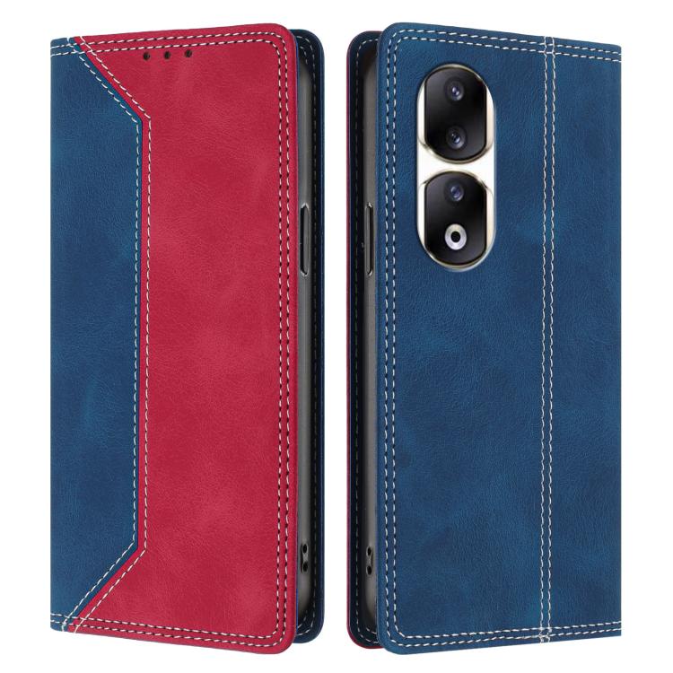 For Honor 90 Pro Skin Feel Two-tone RFID Blocking Vegan Leather Phone Case
