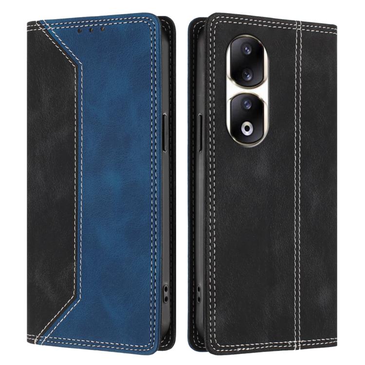 For Honor 90 Pro Skin Feel Two-tone RFID Blocking Vegan Leather Phone Case