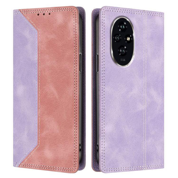 For Honor 200 Pro Skin Feel Two-tone RFID Blocking Vegan Leather Phone Case