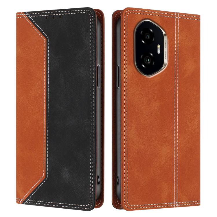 For Honor 300 Skin Feel Two-tone RFID Blocking Vegan Leather Phone Case