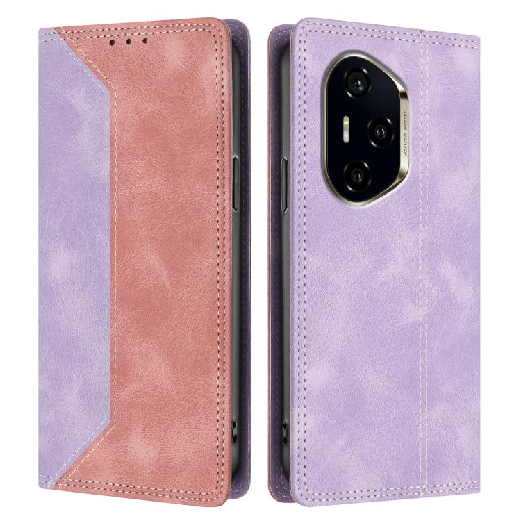For Honor 300 Pro Skin Feel Two-tone RFID Blocking Vegan Leather Phone Case