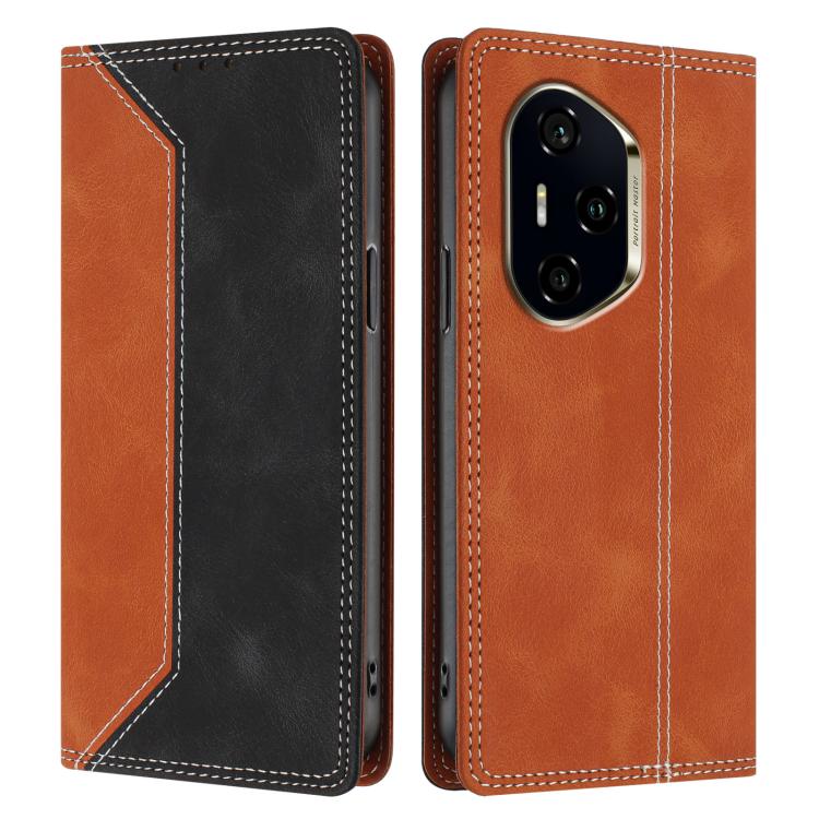 For Honor 300 Pro Skin Feel Two-tone RFID Blocking Vegan Leather Phone Case