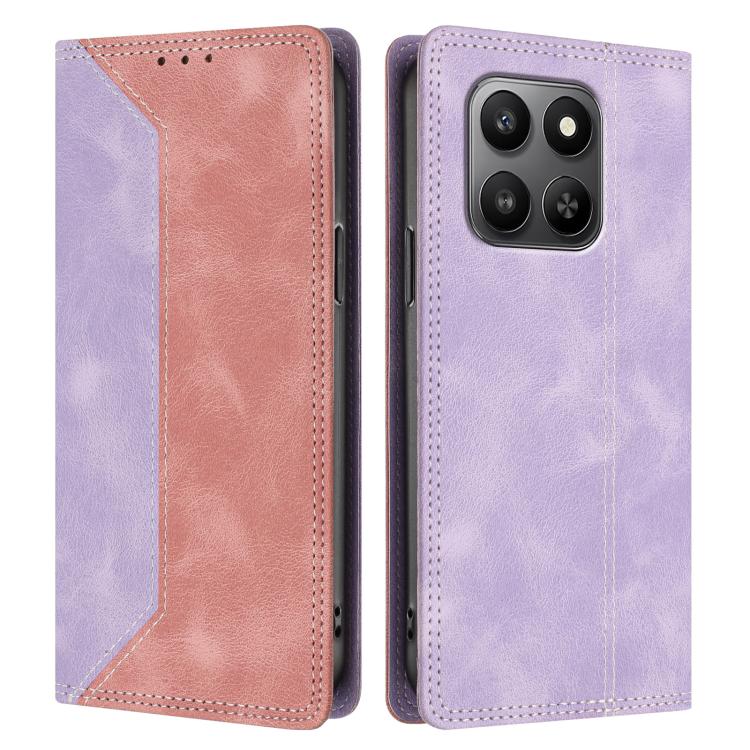For Honor 400 Smart 4G / 5G Skin Feel Two-tone RFID Blocking Vegan Leather Phone Case