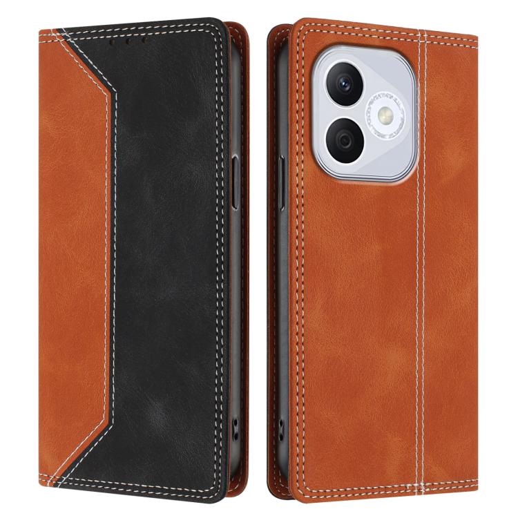 For Honor 400 Lite Global Skin Feel Two-tone RFID Blocking Vegan Leather Phone Case
