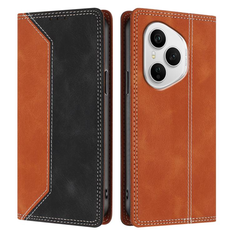 For Honor 400 Pro Global Skin Feel Two-tone RFID Blocking Vegan Leather Phone Case