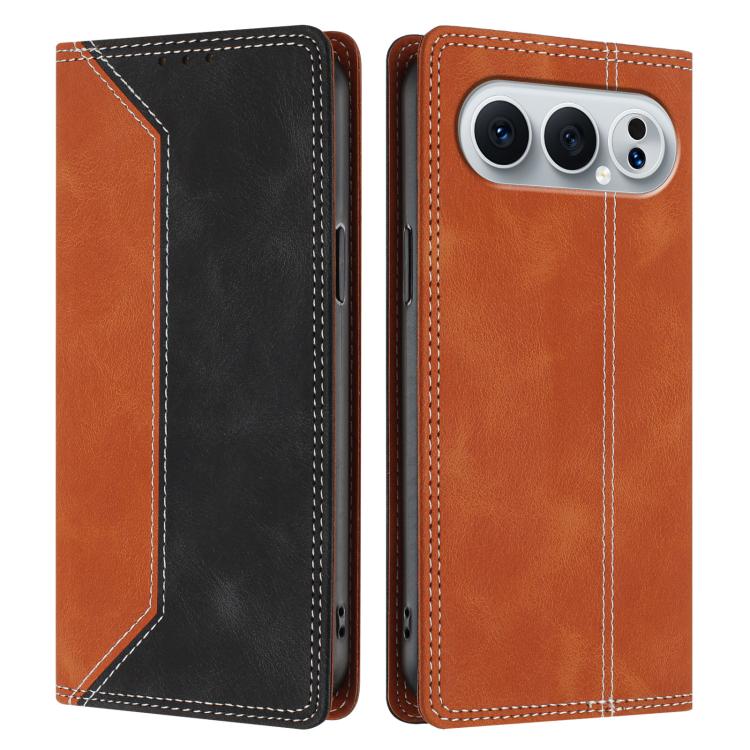 For Honor 500 Pro Global 155.8mm Skin Feel Two-tone RFID Blocking Vegan Leather Phone Case
