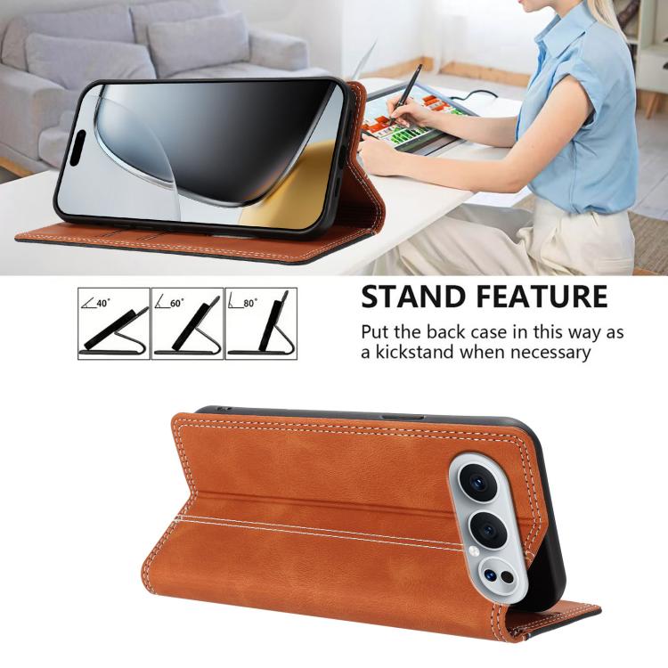 For Honor 500 Pro Global 155.8mm Skin Feel Two-tone RFID Blocking Vegan Leather Phone Case