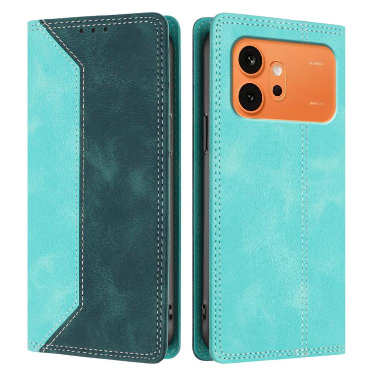 For Honor 600 / 600 Pro Global Skin Feel Two-tone RFID Blocking Vegan Leather Phone Case