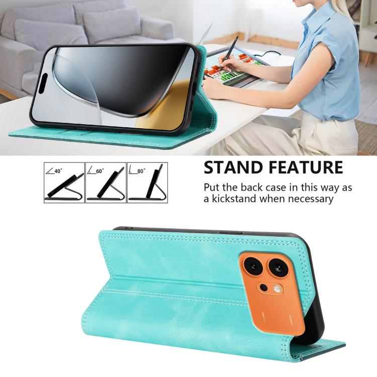 For Honor 600 / 600 Pro Global Skin Feel Two-tone RFID Blocking Vegan Leather Phone Case