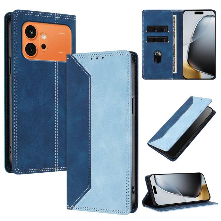 For Honor 600 / 600 Pro Global Skin Feel Two-tone RFID Blocking Vegan Leather Phone Case