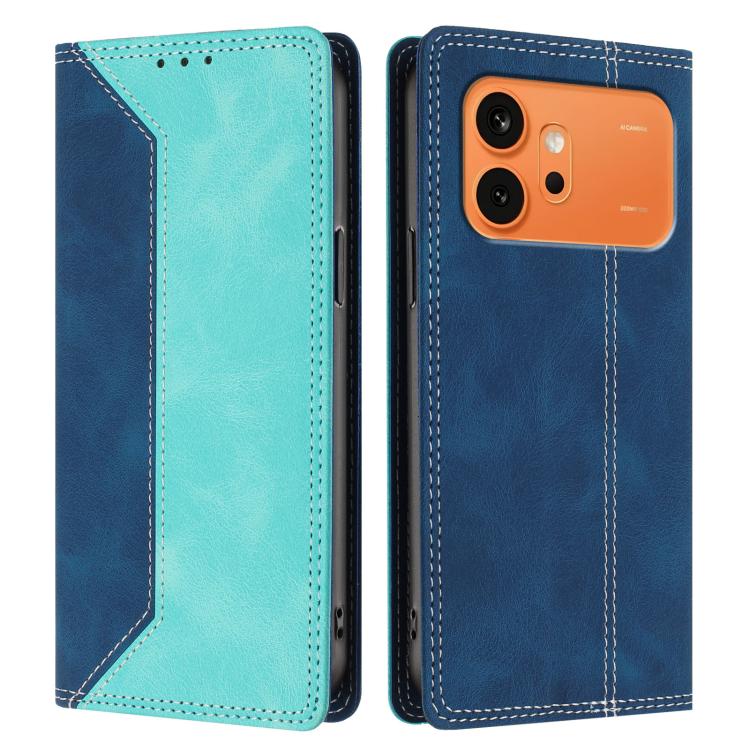 For Honor 600 / 600 Pro Global Skin Feel Two-tone RFID Blocking Vegan Leather Phone Case