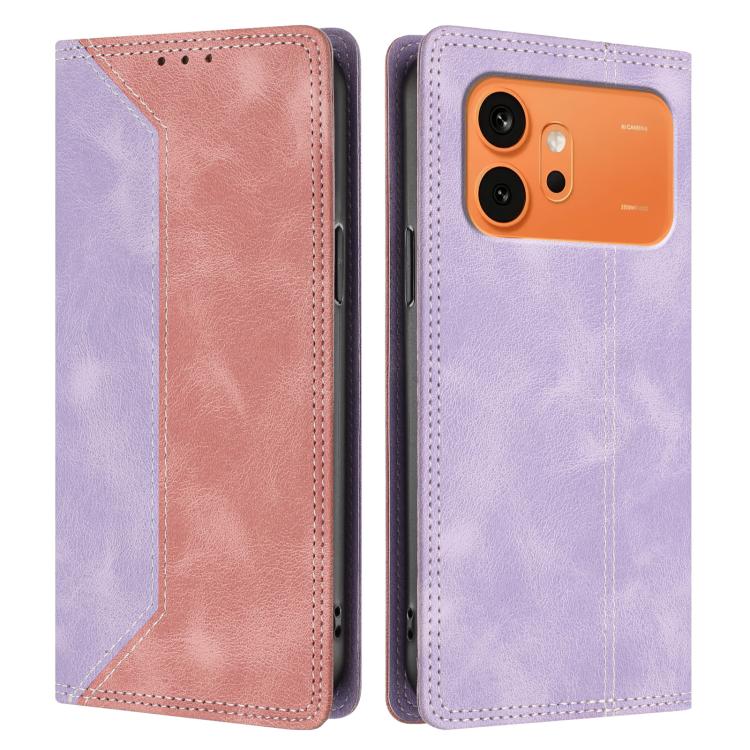 For Honor 600 / 600 Pro Global Skin Feel Two-tone RFID Blocking Vegan Leather Phone Case