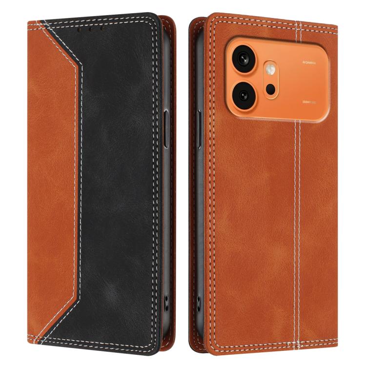For Honor 600 / 600 Pro Global Skin Feel Two-tone RFID Blocking Vegan Leather Phone Case