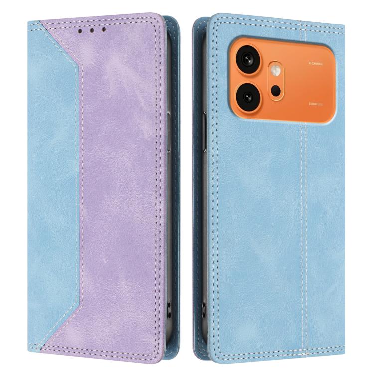 For Honor 600 / 600 Pro Global Skin Feel Two-tone RFID Blocking Vegan Leather Phone Case