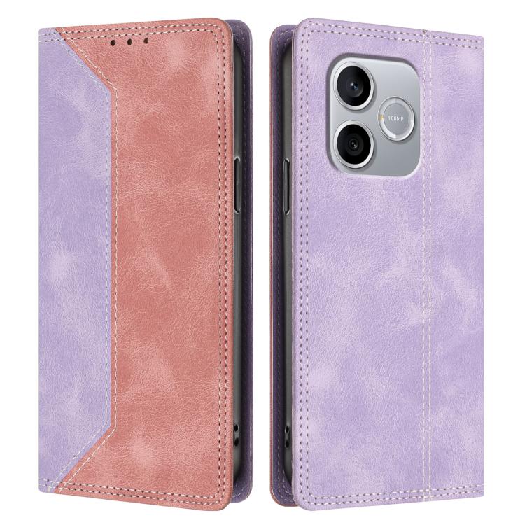 For Honor 600 Lite Global Skin Feel Two-tone RFID Blocking Vegan Leather Phone Case