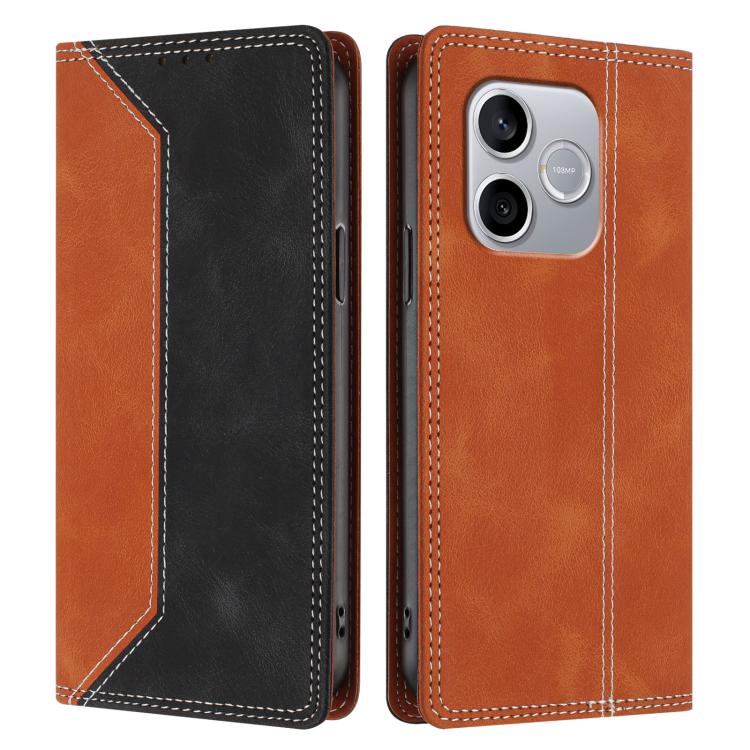 For Honor 600 Lite Global Skin Feel Two-tone RFID Blocking Vegan Leather Phone Case