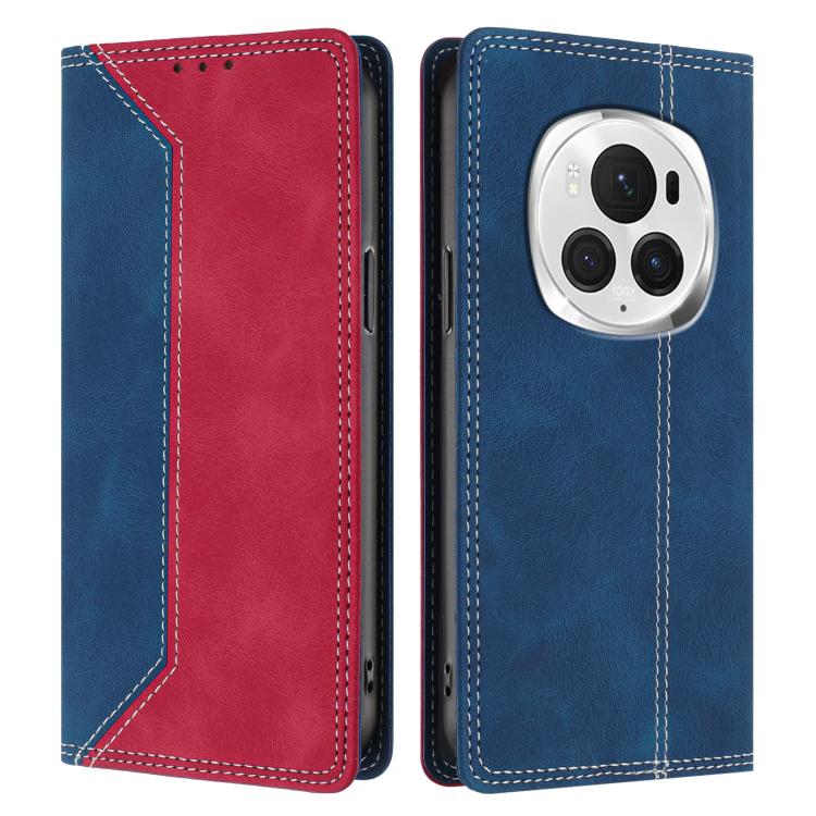For Honor Magic6 Pro Skin Feel Two-tone RFID Blocking Vegan Leather Phone Case