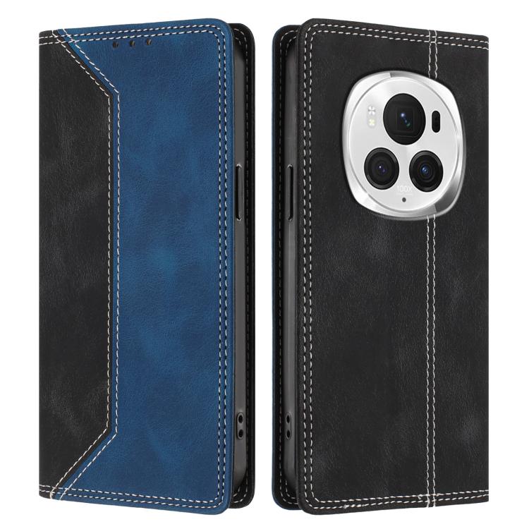 For Honor Magic6 Pro Skin Feel Two-tone RFID Blocking Vegan Leather Phone Case