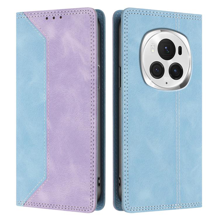 For Honor Magic6 Pro Skin Feel Two-tone RFID Blocking Vegan Leather Phone Case