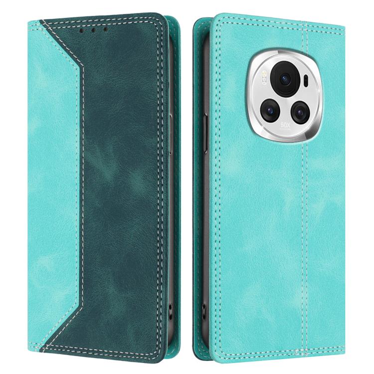For Honor Magic6 Skin Feel Two-tone RFID Blocking Vegan Leather Phone Case