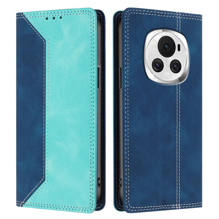 For Honor Magic6 Skin Feel Two-tone RFID Blocking Vegan Leather Phone Case