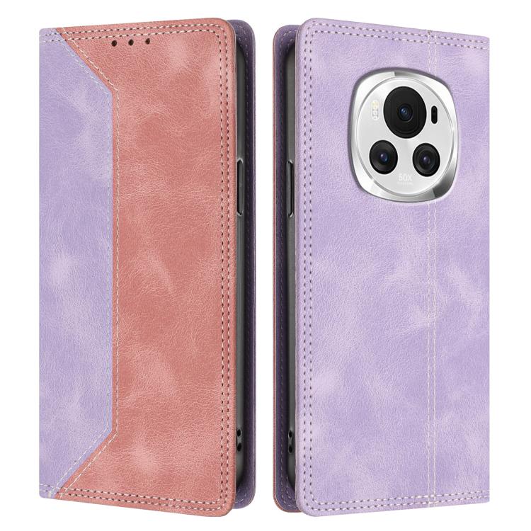For Honor Magic6 Skin Feel Two-tone RFID Blocking Vegan Leather Phone Case