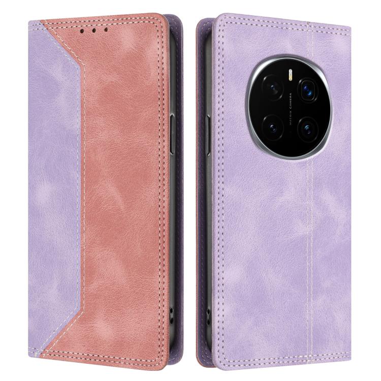 For Honor Magic7 Pro Skin Feel Two-tone RFID Blocking Vegan Leather Phone Case